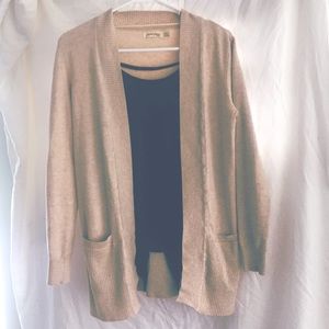 Light, open-front sweater