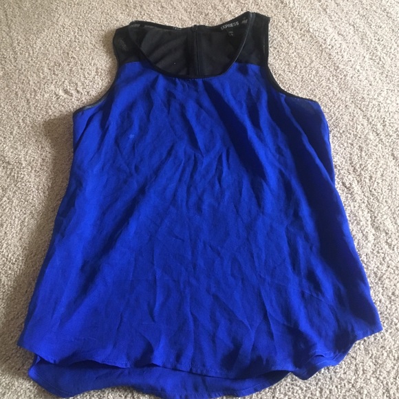 Blue and black tank