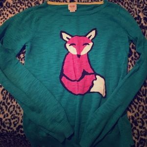 Turquoise Fox Sweater