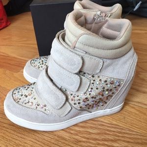 Aldo sparkly sneaker wedges!