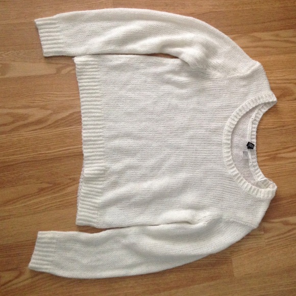 H&M Sweaters - White woven sweater shirt