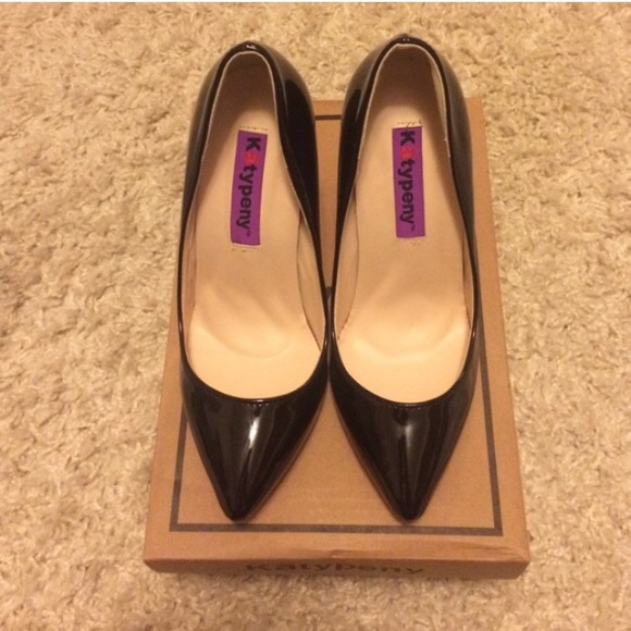 Katypeny and Maiernisi faux leather patent pumps