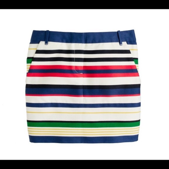 J. Crew Multi-Stripe Mini Skirt Sz 00