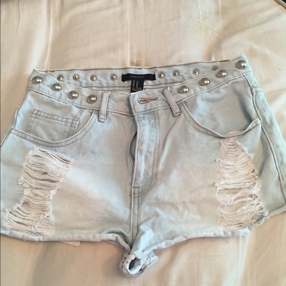 Studded Jean Shorts