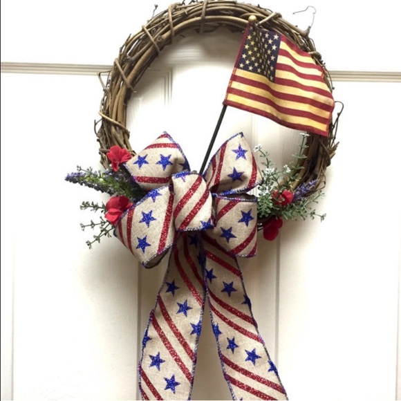 July Fourth decoration Americana Decór wreath flag rustic decor