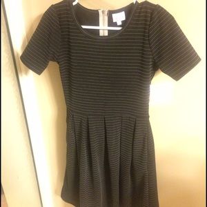 Lularoe Amelia Dress black and white stripes small