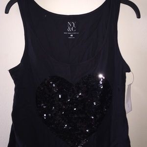 Sequined Heart Tank