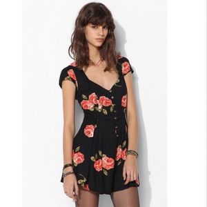 Urban outfitters black floral romper