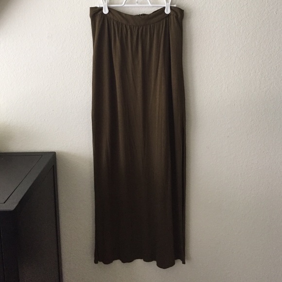Love 21 Olive Maxi Skirt