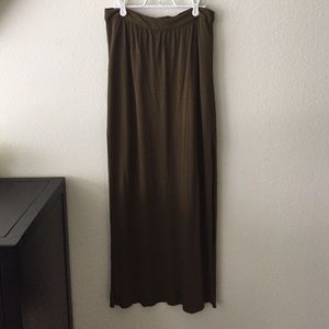 Love 21 Olive Maxi Skirt