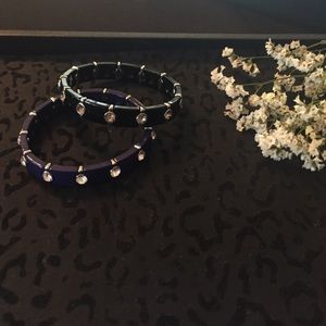 lia sophia purple and black stretch bracelets