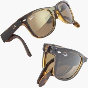Ray ban  tortoise shell foldable wayfarer