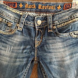 Rock Revival "Alanis Boot" Distressed Jeans 26x34