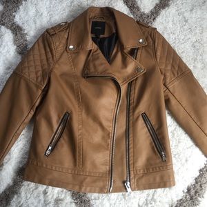 Tan faux leather jacket