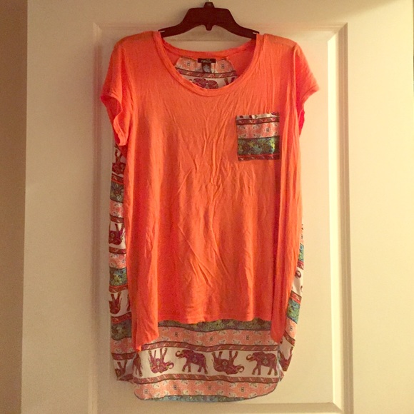 Orange hi-lo tee shirt