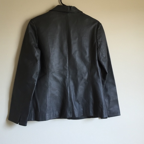 Vintage grey Leather jacket - Picture 3 of 9