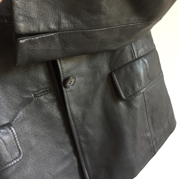 Vintage grey Leather jacket - Picture 5 of 9