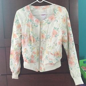 Floral/white Light Weight Jacket