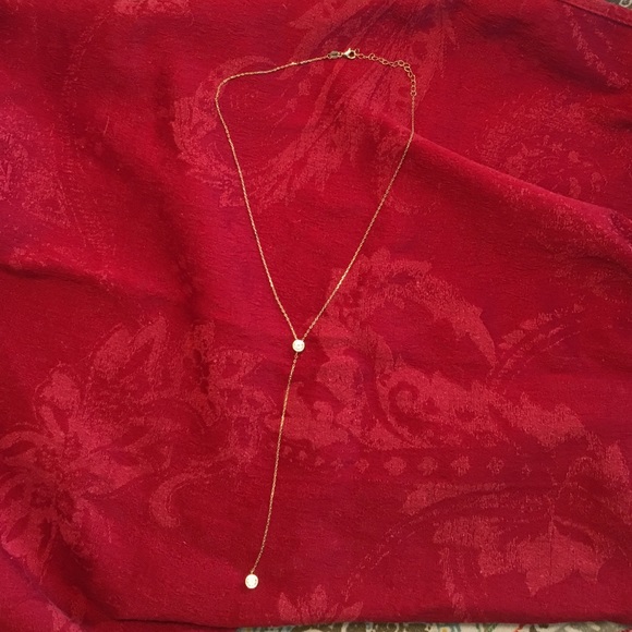Gorgeous lariat necklace  w/czs. Gold over silver!