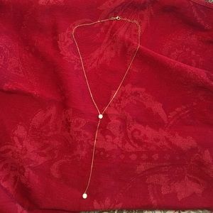 Gorgeous lariat necklace  w/czs. Gold over silver!