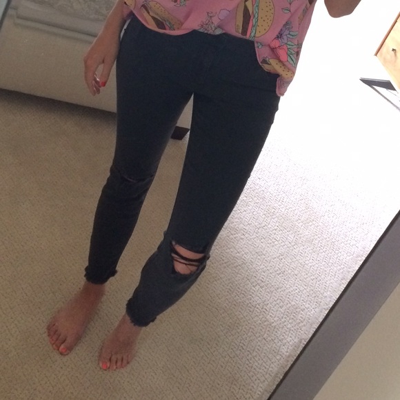 Joe's Grey Distressed Jeans - 28 - Picture 2 of 4