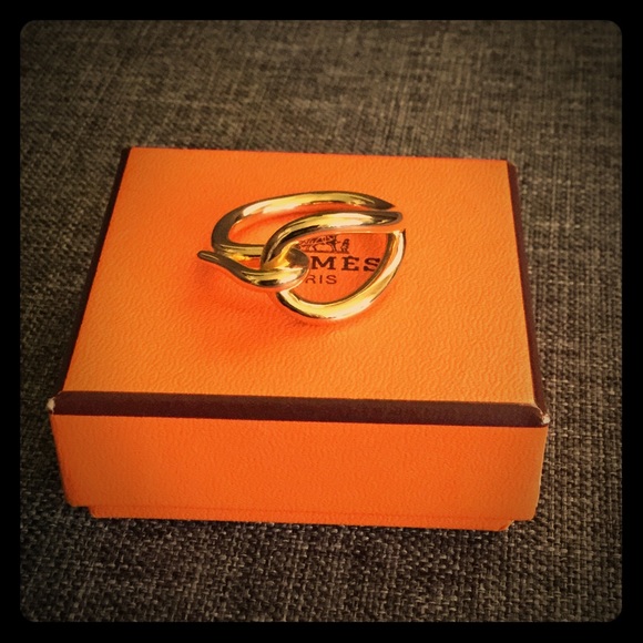 Hermes Jewelry - Hermes Jumbo Hook Goldtone Ring