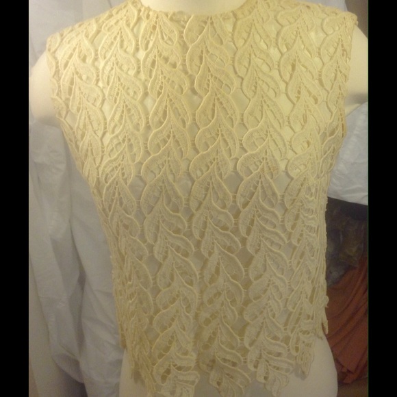 Vintage 1940's lace scalloped silk elegant top.