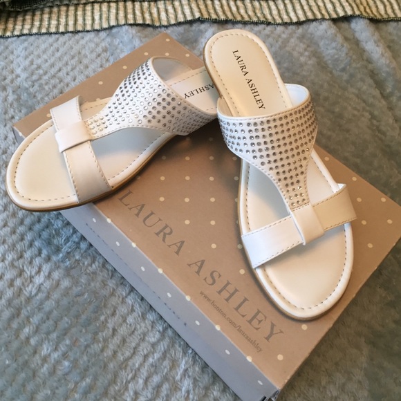 White Laura Ashley sandles