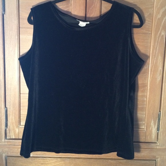 Vintage black velvet tank top