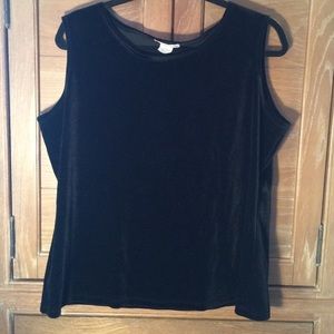Vintage black velvet tank top