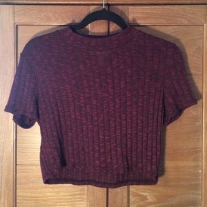 Forever 21 Maroon turtleneck crop top