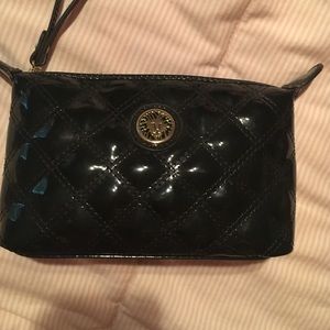 Anne Klein black paten wristlet