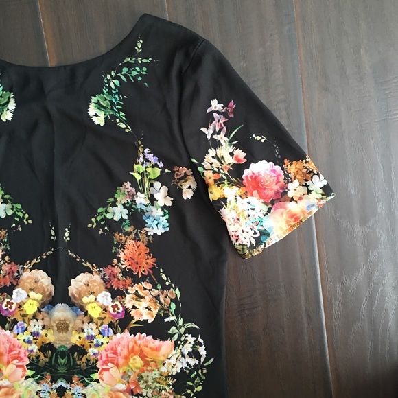 Black flowy floral dress