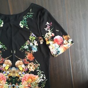 Black flowy floral dress