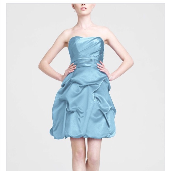 Short strapless bridesmaid dress
