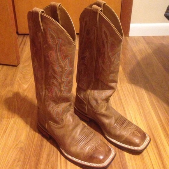 Justin Tall Leather Cowboy Boots - WORN ONCE