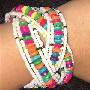 Colorful beaded wrap around bracelet