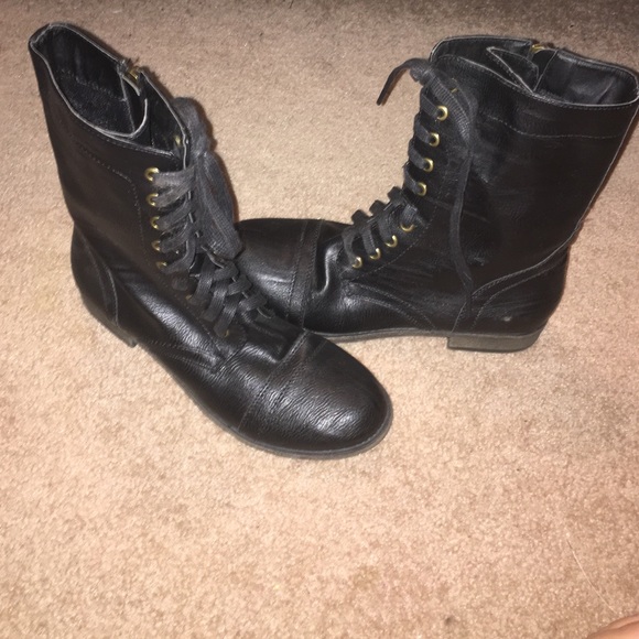 Black combat boots
