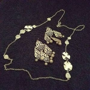 Fashion Long Strand Necklace & Earrings *BUNDLE*