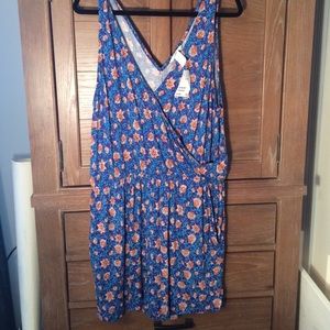 H&M Blue floral pattern romper