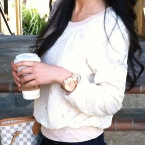 Lace heather sweater