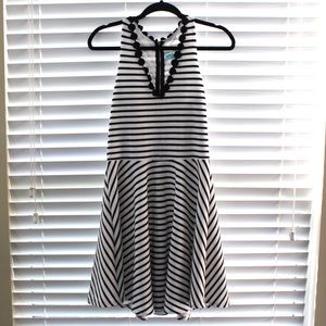 Striped White/Black Dress