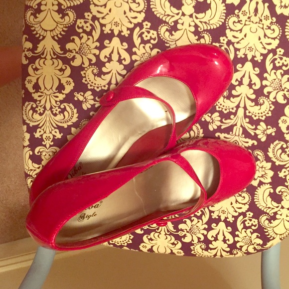 Red Mary Janes