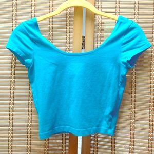 Aqua Blue Crop Top from Charlotte Russe