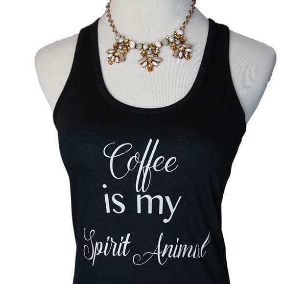 Coffee is my spirit animal racerback tank - Picture 3 of 4