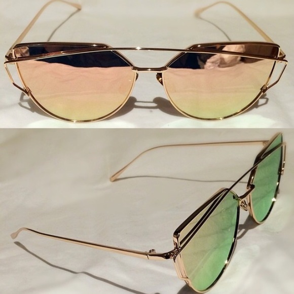 LAST PAIR - Rose Gold Butterfly Sunglasses - Picture 2 of 3