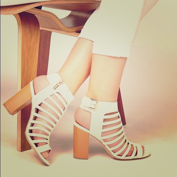 White strappy heels - Picture 1 of 3