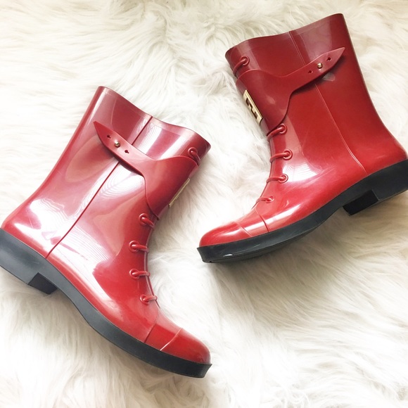 FENDI Shoes - Authentic Fendi Red Rainboots