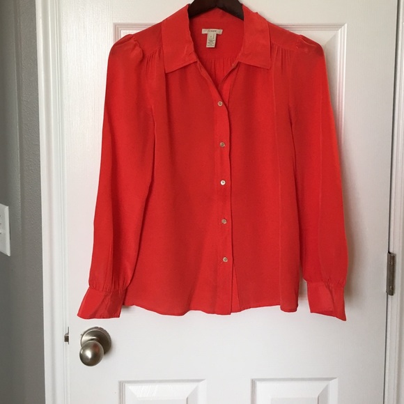 J.Crew Red Silk Shirt