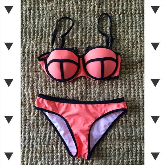 Orange Bikini Set Bra Top Brand New Small